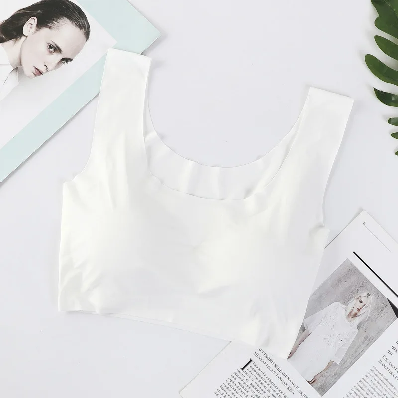 thumbnail image 1 of Sujetador de talla grande de seda de hielo Invisible sin costuras, sujetador de realce para mujer, lencería Sexy con cuello en U, almohadillas para sujetador, ropa interior Bralette, 1 of 5