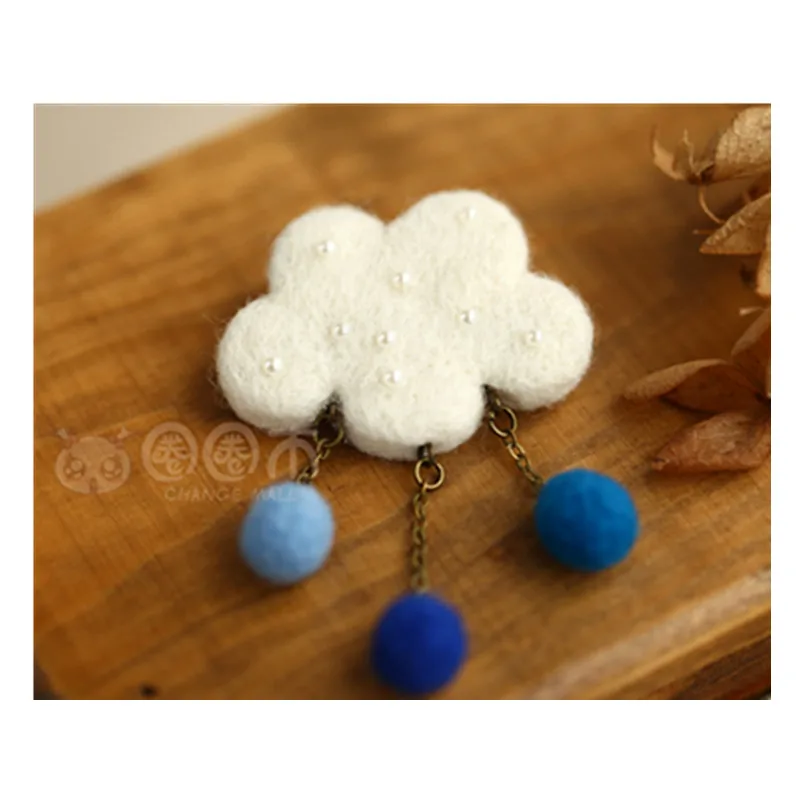 Over rain cartoonl set wool needlepoint kit wool felt needle felting brooch craft needlecraft DIY handmade