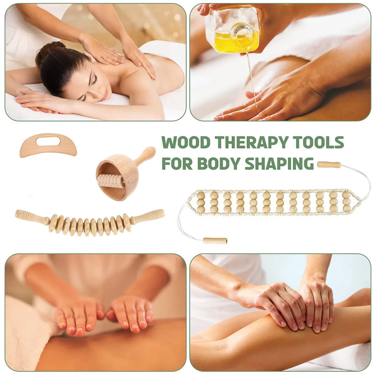 Holz Massage Set Zur Schmerztherapie Und Gegen Cellulite Am Körper_voghion.com