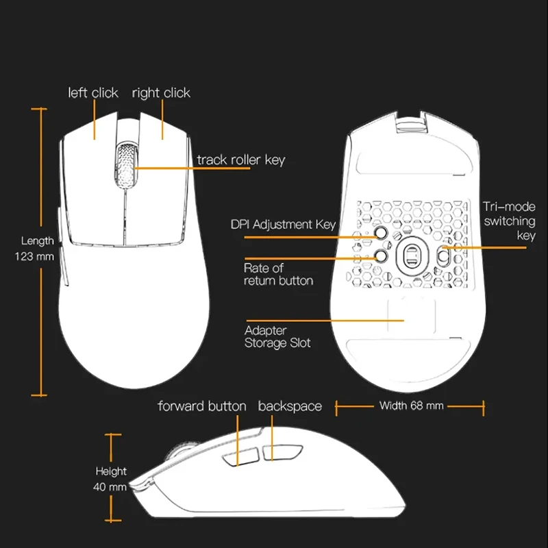 Newest Darmoshark N5 4K 8K Bluetooth Wireless E-Sports Gaming Mouse N52840 26K DPI PAM3395 Ergonomic Mice For Computer Laptop PC