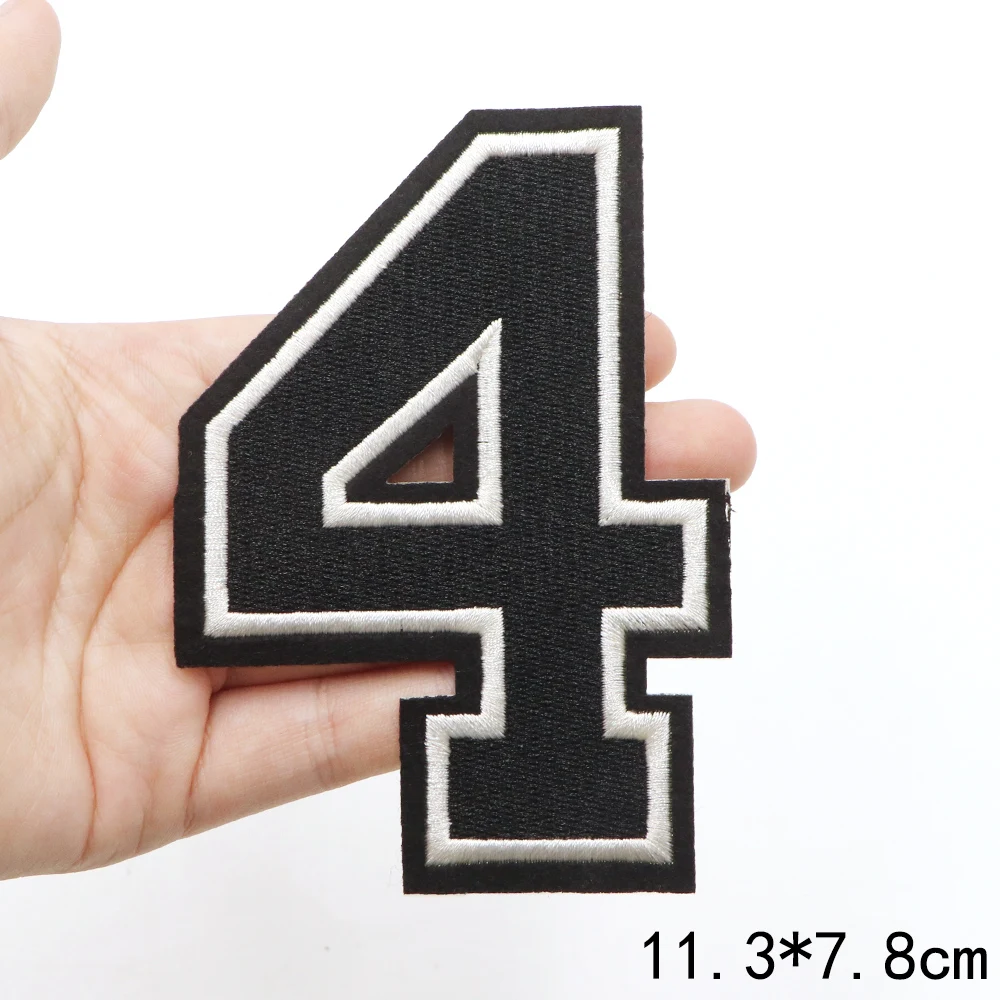 1 Stück 11,3 cm 0-9 Zahlen- und Buchstaben-Aufnäher für Kleidung, Hut, Jacke, Schuhe, zum Aufnähen, Stickerei-Applikationen, Aufnäher auf Kleidung, zum Dekorieren, DIY – Detail 8