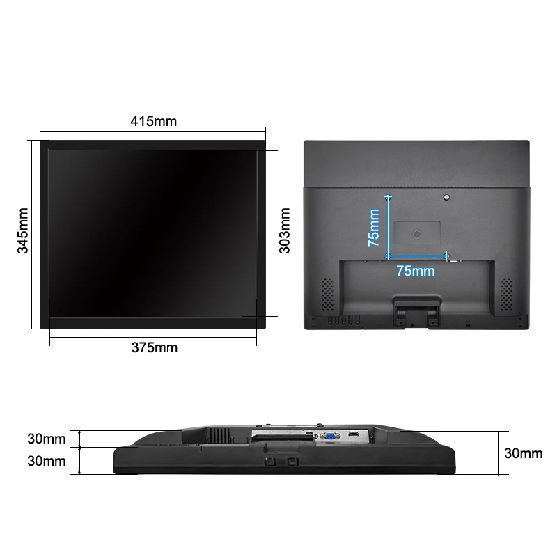 19 인치 산업용 LCD 스크린 디스플레이 HD VGA 케이블 플라스틱 케이스 산업용 모니터 사용자 정의