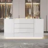 Armoire Bedroom Island Wardrobe Closet Island w/ 16 Drawers & Glass Tabletop,Island Dresser with Jewelry Organizer,Closet Island 4