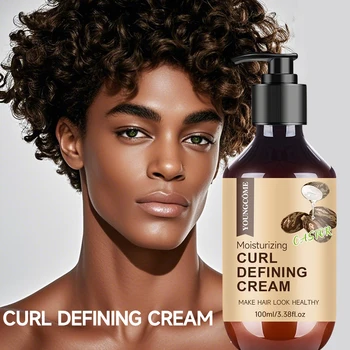 100ML Men's Castor Oil Curling Cream with Rosemary and Peppermint to Control Curling 5