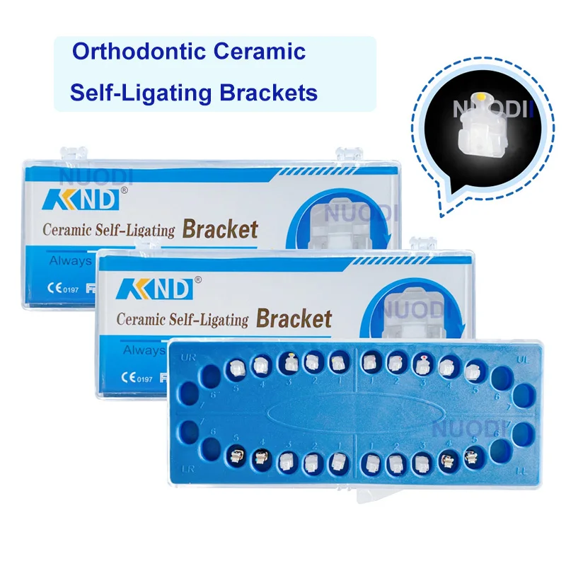 

20 шт./набор, прозрачные Ортодонтические керамические скобы с 3 крючками