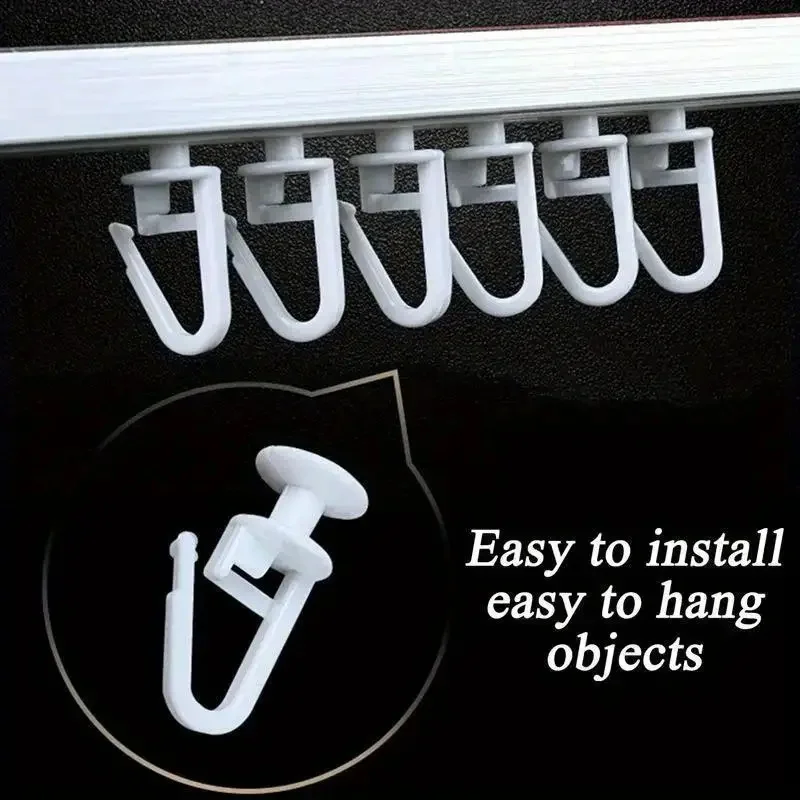 Curtain Track 50/100pcs Curtain Track Mute Slider Plastic Curtain Hook Room Shower Hanging Hook Replacement Parts