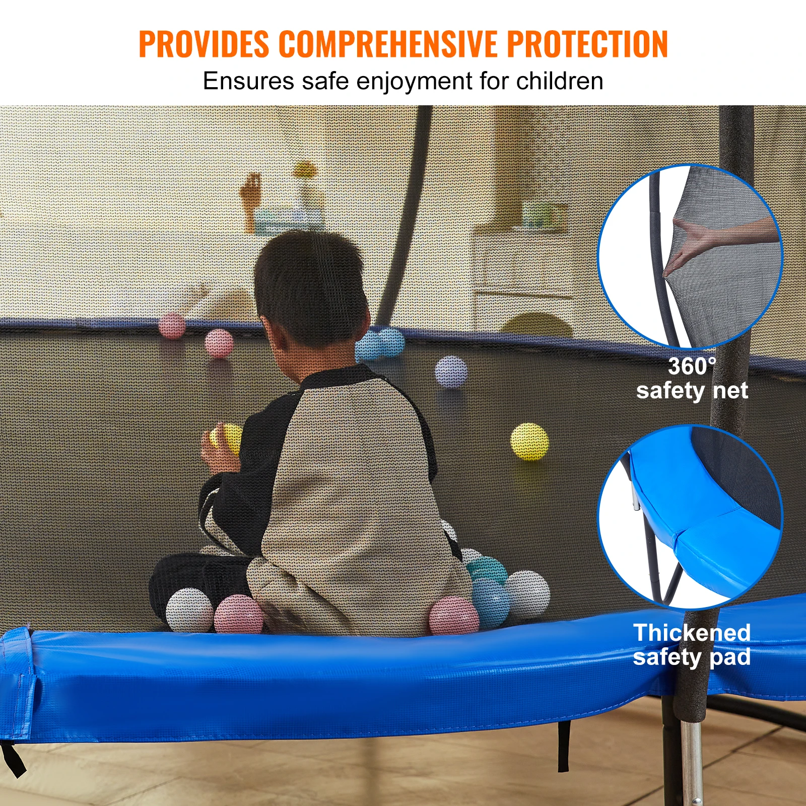 VEVOR Trampoline Heavy Trampoline with Jumping Mat and Spring Cover Padding Outdoor Recreational Trampolines for Kids Adults 5