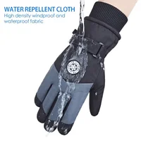Winter Unisex Snowboard Ski Gloves PU Leather Non-slip Touch Screen Waterproof Motorcycle Cycling Fleece Warm Snow Gloves 2