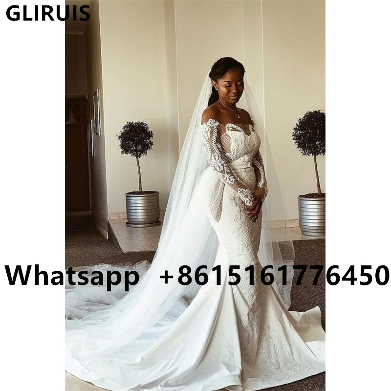 

Винтажное свадебное платье в стиле бохо, Кружевная аппликация, атласное платье невесты с открытыми плечами, шлейфом, открытой спиной, пляжные свадебные наряды