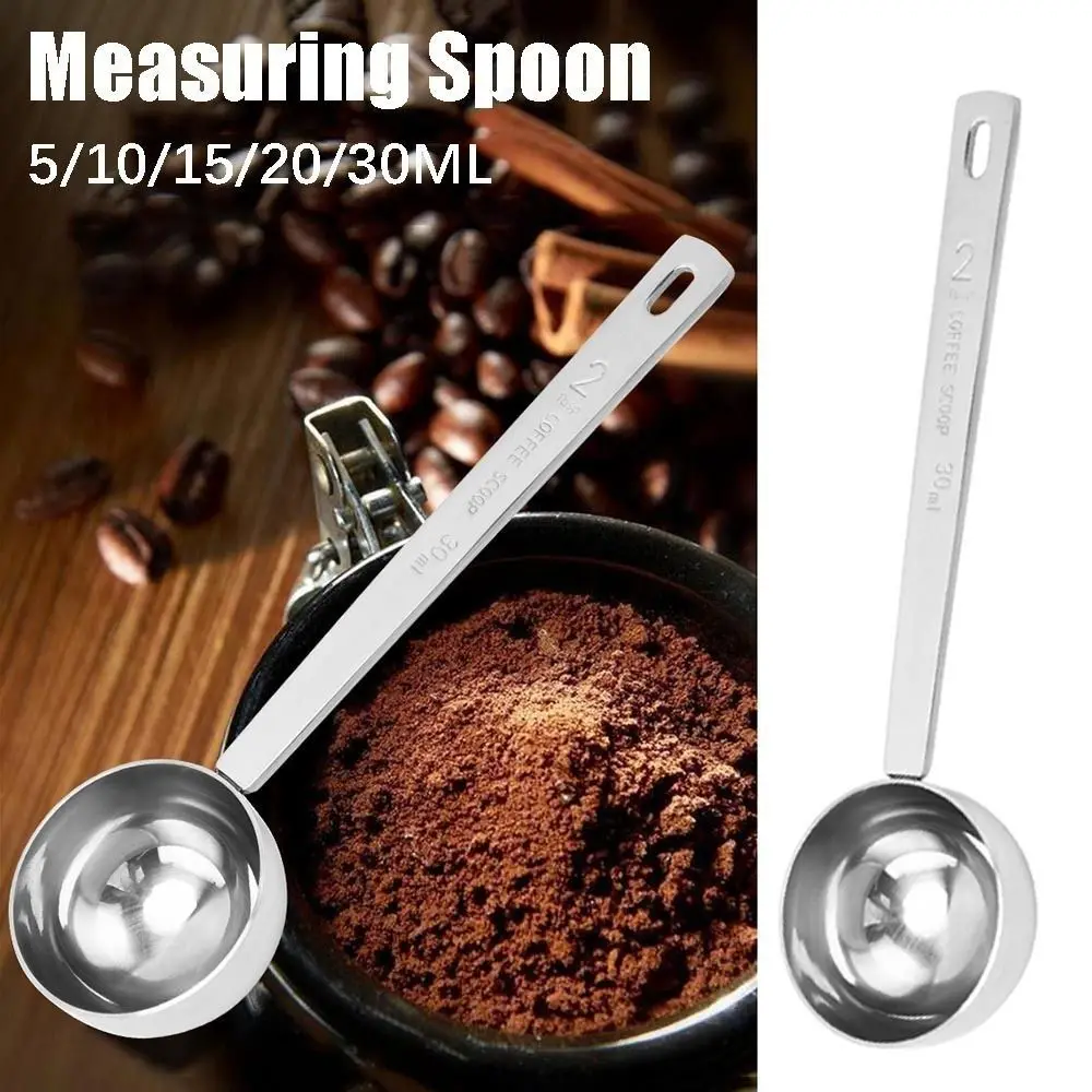 Coffee Scoop Powder Spoon Thicken Stainless Steel Tablespoon Measuring Spoon 5/10/15/20/30ML