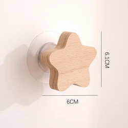 Animal-Shaped Wooden Wall Hook for Cute Room and Home Decor (Star)