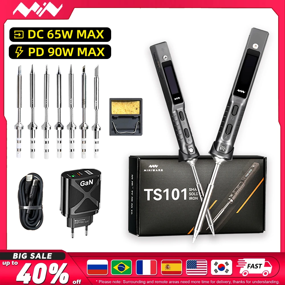 기존 TS101 납땜 인두 조정 가능한 온도 디지털 솔더 스테이션 90W PD 충전기 미니 USB TS100 TS 101