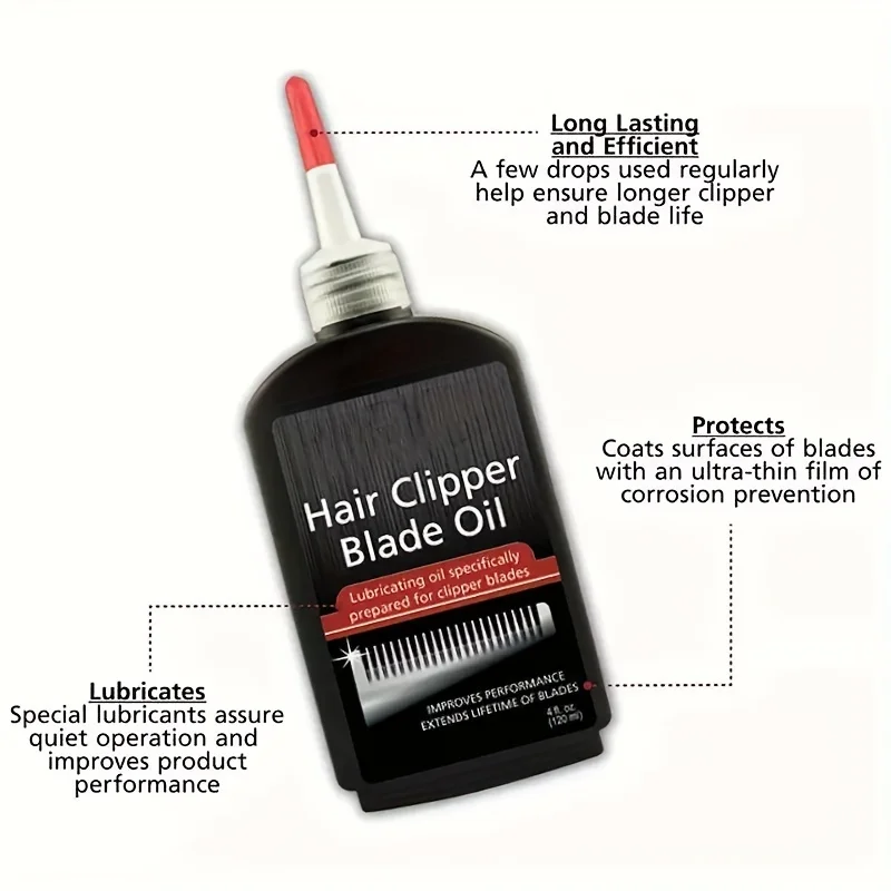 1/2 pcs Electric Shaver Premium Hair Clipper Blade Lubricating Oil Rust Prevention Maintenance 120ml Black Plastic Bottle