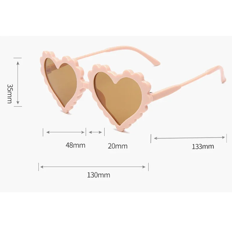 Heart Love Shaped Sunglasses for Children Boys Girls UV400 Eye Protection Sunglassese Summer Outdoor Beach Cute Eyewear for Kid