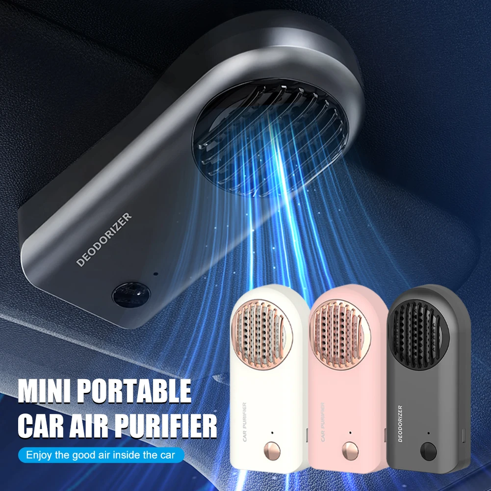 Portable Car Air Purifier USB Rechargeable Ozone Generator Odor