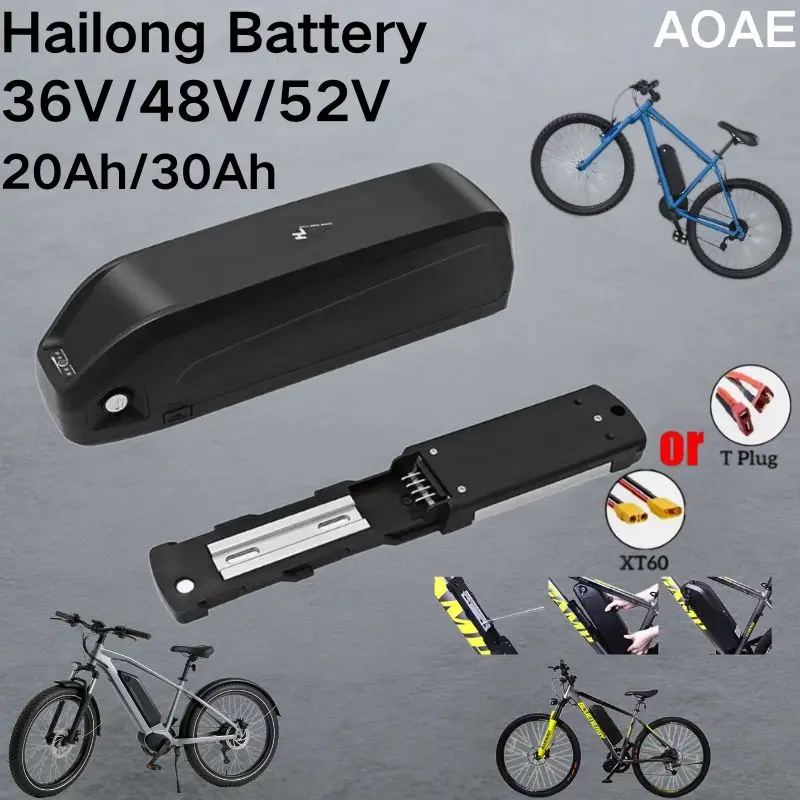 Hailong Electric Bike Battery Pack 36V 48V 52V Rechargeable With BMS Waterproof Li-ion Down Tube Ebike Battery for Bafang Motors