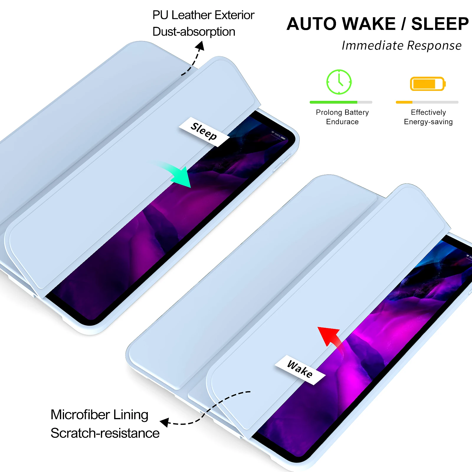 Premium Soft Silicone Magnetic Flip Smart Cover