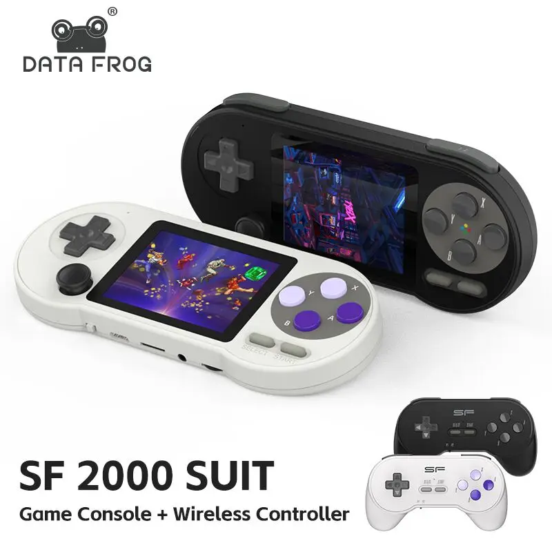 DATA FROG-SF 2000 Console de jogos portátil retro, 6000 jogos embutidos,  jogadores portáteis clássicos, videogame IPS, 3 - AliExpress