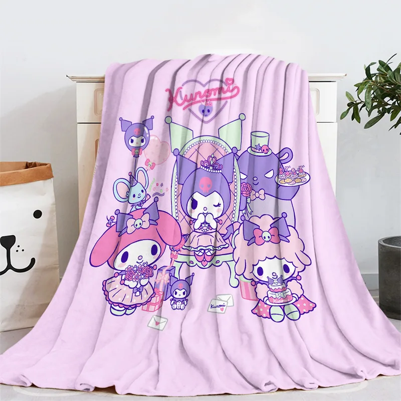 

Sanrioed Cartoon Plush Blanket Cinnamoroll Kuromi Kawaii Anime Flannel Cute Melody Room Decor Nap Quilt Toys Birthday Present