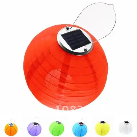 

LED Chinese Lantern Outdoor Decoration Solar Light Balls Party Decoration Nylon Waterproof Lantern Auto On