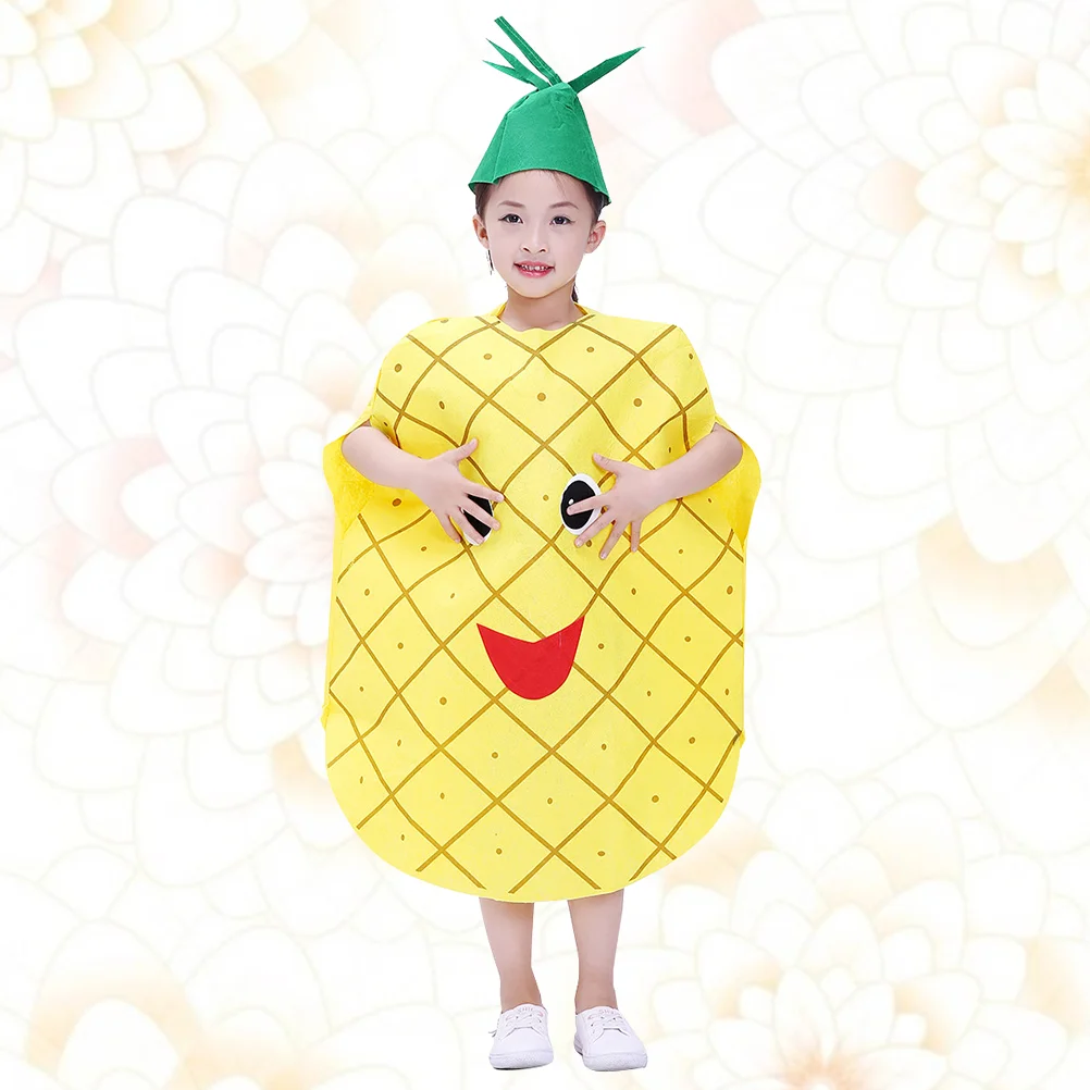 

1Pc Kids Fruit Vegetable Design Costume Halloween Strawberry Outfit Kiwi Strawberry Costume Creative Funny Fruit Cosplay