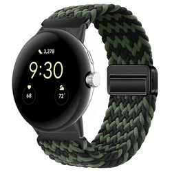 Nylon Braided Magnetic Wristband Bracelet - Universal Fit - Pixel Watch 3 41mm (BGrB)