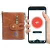 Smart anti-lost wallets Bluetooth Tracker genuine leather men wallet coin pocket chain zipper wallet card holder 1