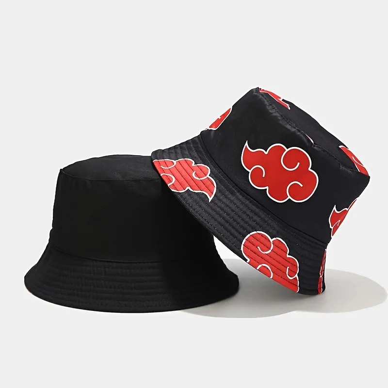 Sun Hats Fisherman Hat Sunscreen Hats Bucket Hats Japanese Anime Cartoon Cloud Embroidery Bucket Hat Cotton Akatsuki Fisherman Hat Outdoors Sunscreen For Women Men Summer