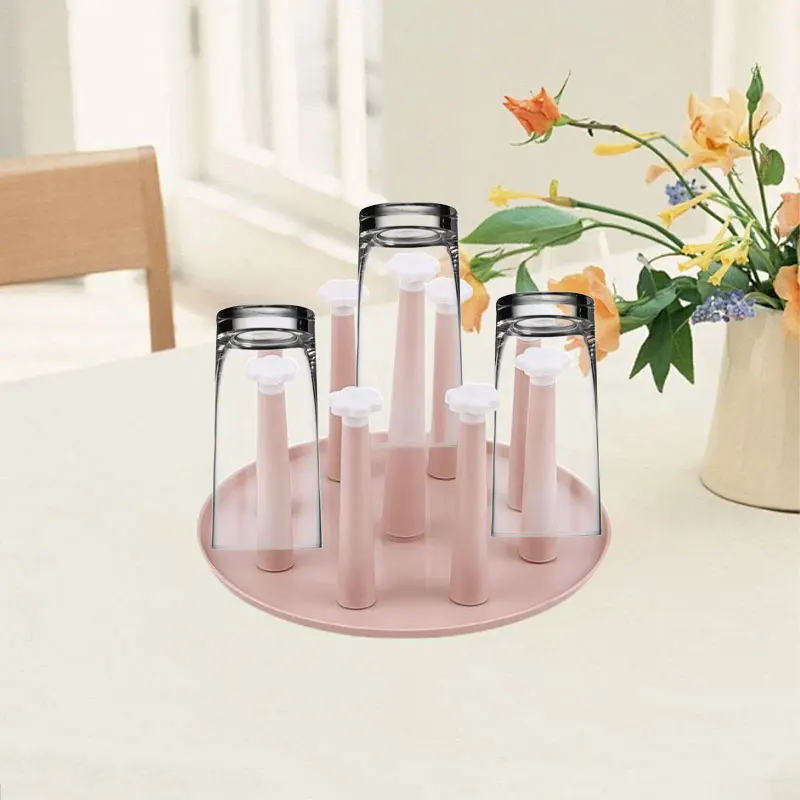 

1PCCreative Cup Holder Tray with Drain Rack for Glass Cups, Household Kitchen Drinkware Storage Shelf Wholesale