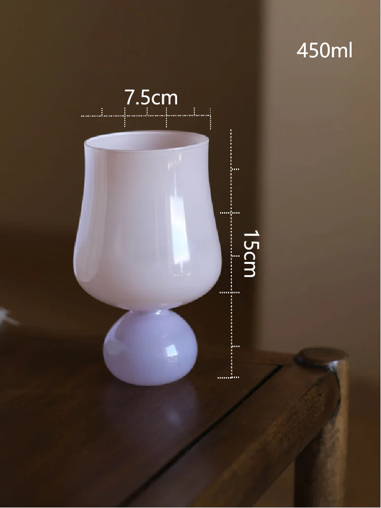 Human Blossom Milk Color Glass Water Cup Valentine's Day Gift Original Color Cup