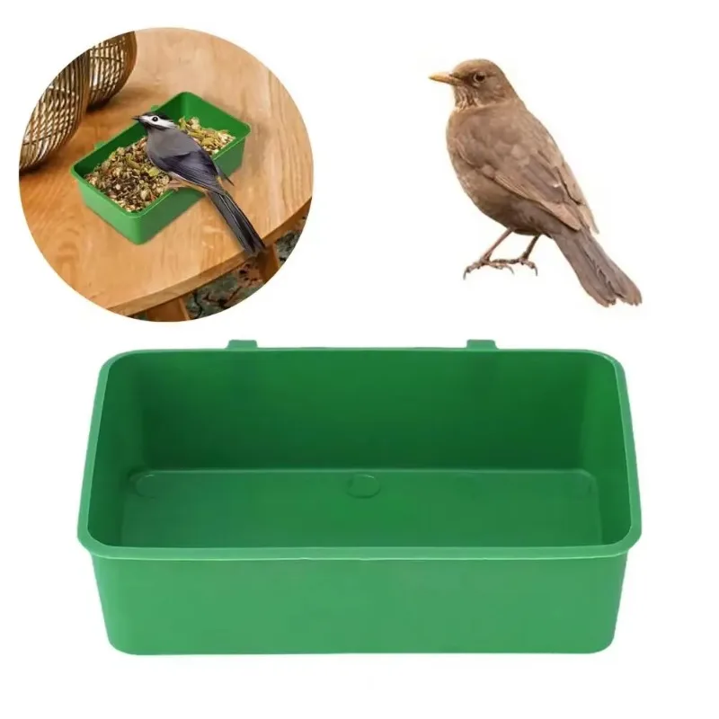 Cage Feeder Bird Food Box Hanging Feeding Box Parrot Bath Tub Essential Accessories for Bird Cage Hygiene Food