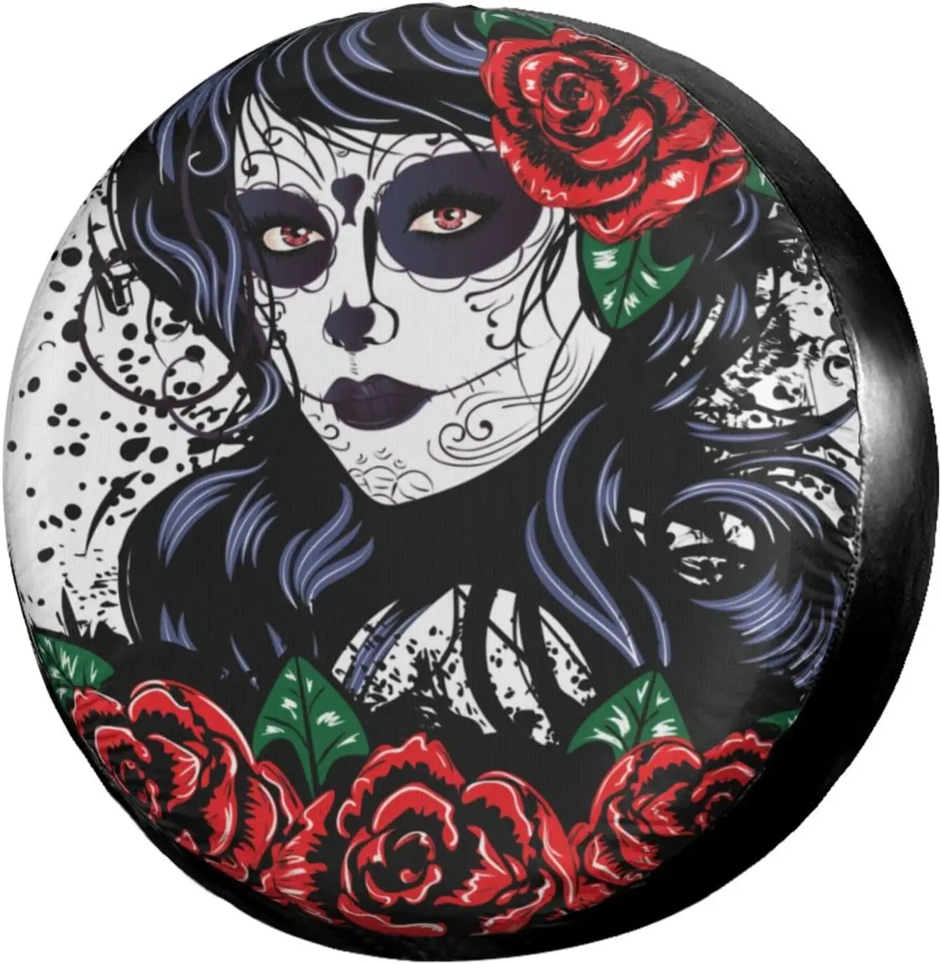 Mexico Sugar Skull Girl Spare Tire Cover Dust-Proof Wheel Tire Cover Fit Trailer RV SUV and Many Vehicle 16 Inch