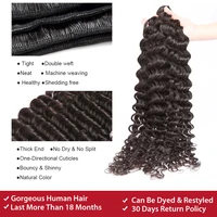 Extensions de Cheveux Humains Ondulés Profonds, Lots de Cheveux Bouclés Birmans, Cheveux Naturels Ondulés Effet Eau, 1/3/4 Pièces 3