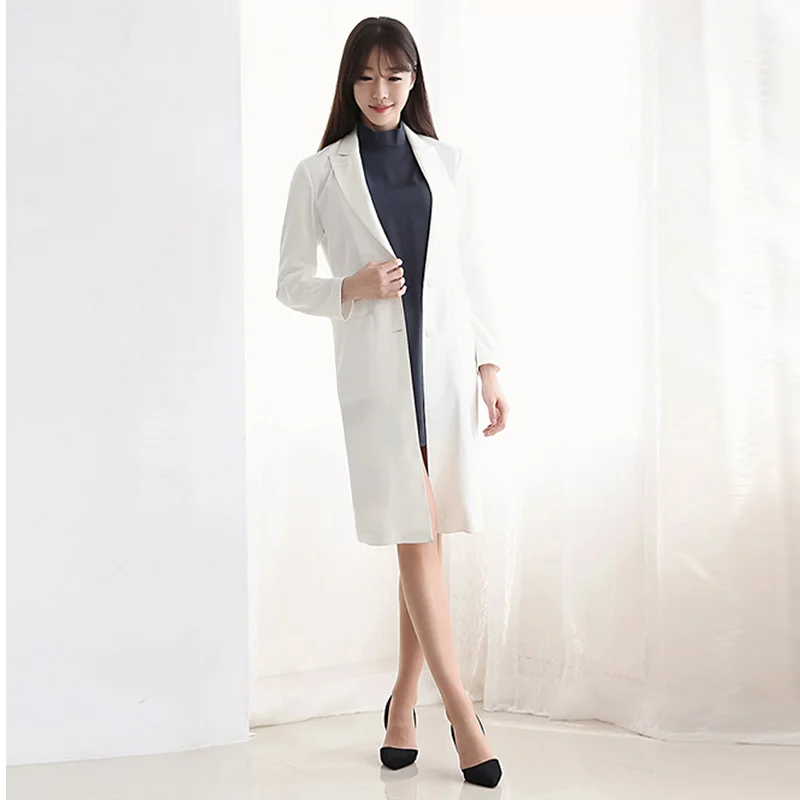 White Lab clothes Coats Beauty salon Workwear Women DoctorOperating Room Pet HospitalPharmacy Medical Workwear