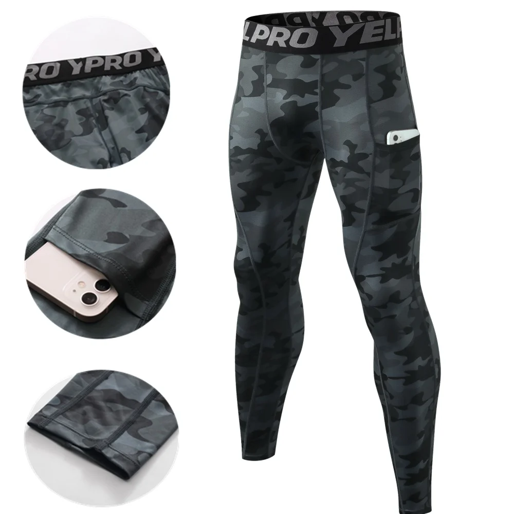 Mens Compression Leggings Sports Running Tights Base Layer Bottom Cycling Pants for Workout Athletic Training Gym sport jogging trousers