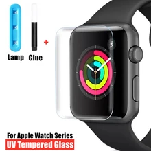 UV Tempered Glass for Apple Watch 7 6 SE 5 4 45MM 41MM 40MM 44MM Screen Protector for IWatch 3 2 1 38MM 42MM Protective Film