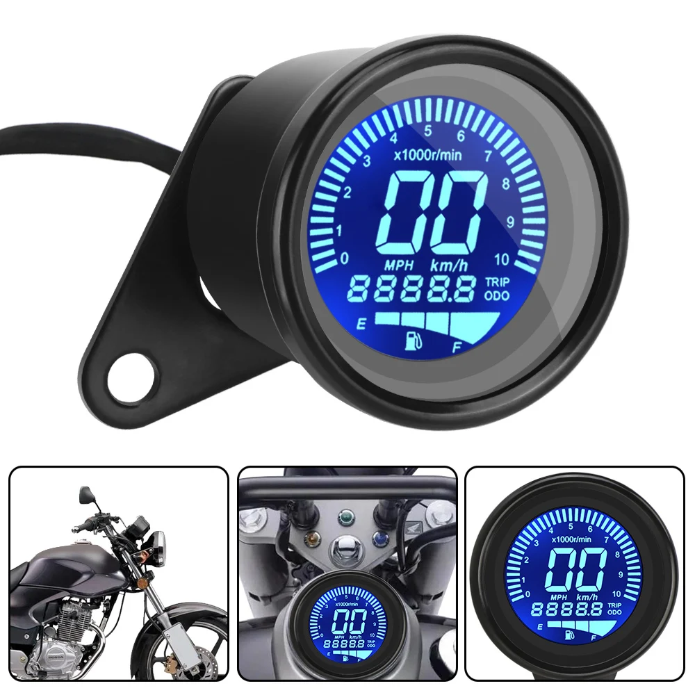 Motorcycle ATV Full LCD Screen Speedometer Digital Odometer One-touch  Tachometer