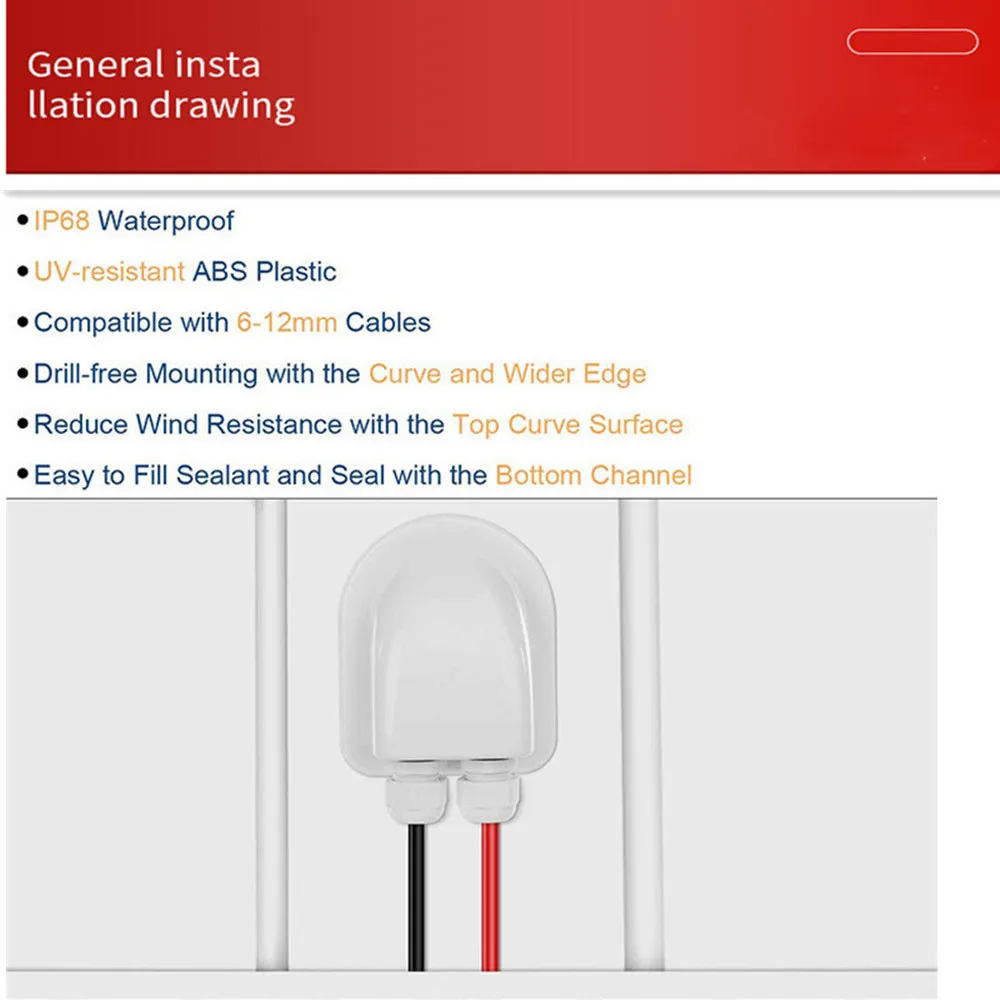 White Plastic RV Junction Box for Solar Cable Entry
