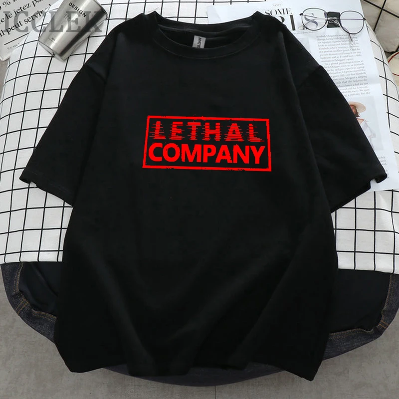 

Lethal Company T Shirt Horror Video Game Geek Gift Tee Tops 100% Cotton Soft Unisex O-neck T-shirts Tee Parent-child Clothing