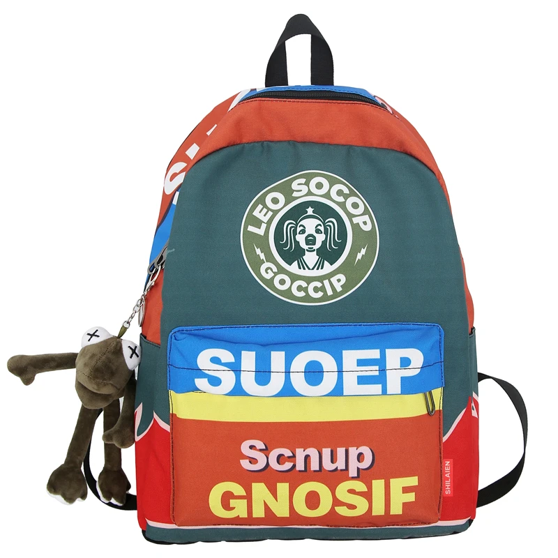 thumbnail image 1 of Mochilas escolares para estudiantes universitarias, gran capacidad, grafiti para estudiantes de secundaria callejeros, mochilas para hombres para nichos, 1 of 5