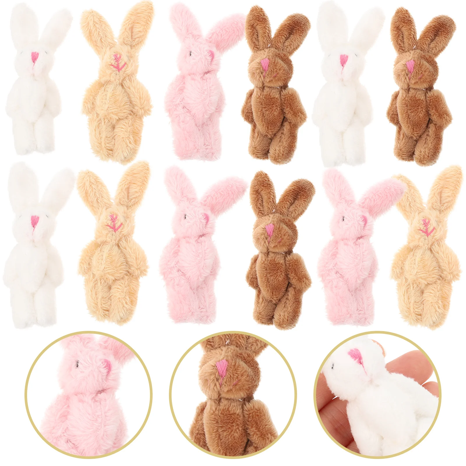 

20 Pcs Plush Bunny Stuffed Animal Ornament Mini Toy Rabbit Comfortable Decorations Short Ornaments Company