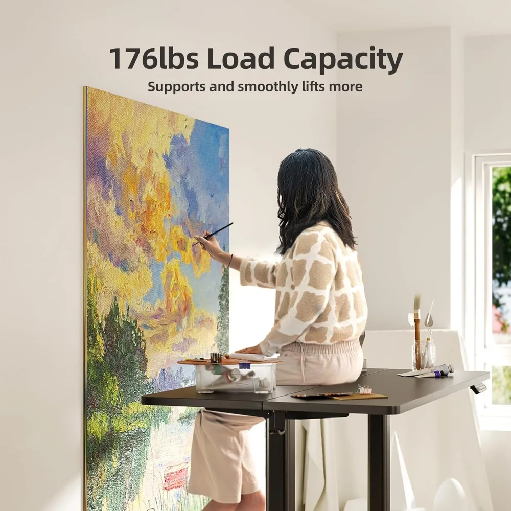 "versatile electric desk for home office: adjustable height 40" x 24" standing desk with 3-position memory"