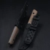 CIVIVI M2 Spare fixed blade knife with Kydex sheath belt clip, tan G10 handle (7.8 cm satin D2) 4