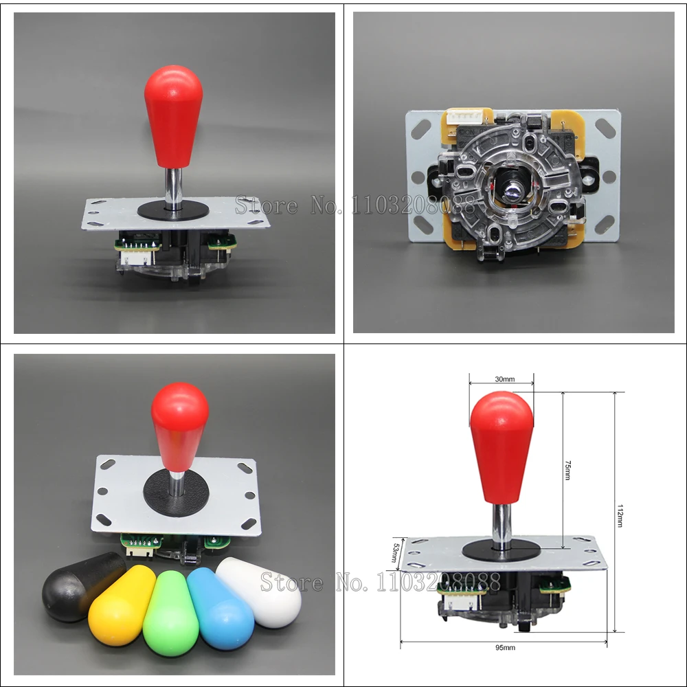 Kit DIY de consola Arcade de 1 jugador, Joystick ovalado de 8 vías, botón pulsador estilo SANWA para PC Raspberry Pi, co