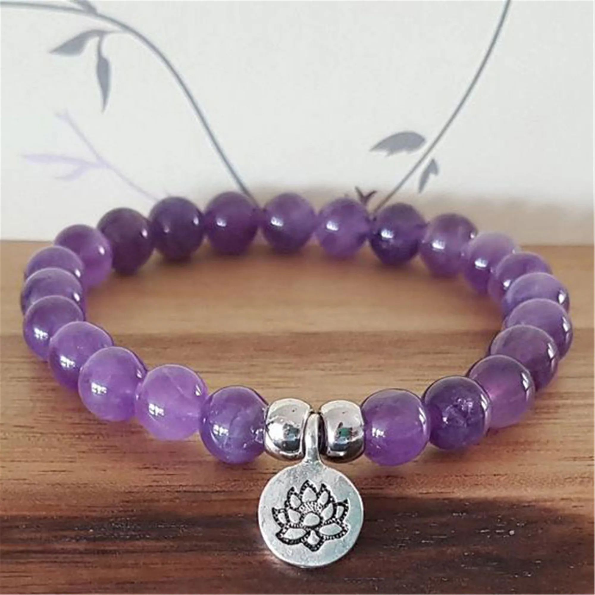 

Natural Amethyst Beads tibet silver Bracelet Eco-Friendly Teens Gift Casual Minimalist Link Classic Formal Unique Ethnic