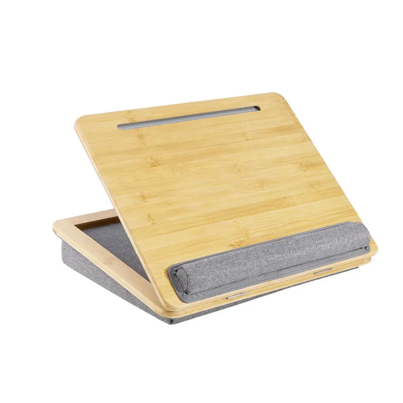 Mesa de bambu para laptop, cama pequena, ângulo ajustável, mesa para laptop, carro, computador