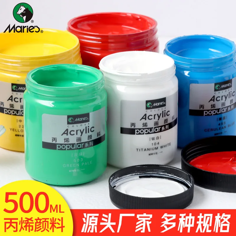 

Mali Acrylic Pigment Wholesale 500Ml Bottle Of White Wall Painting Special Sunscreen Colorfast Waterproof Dye Mary.