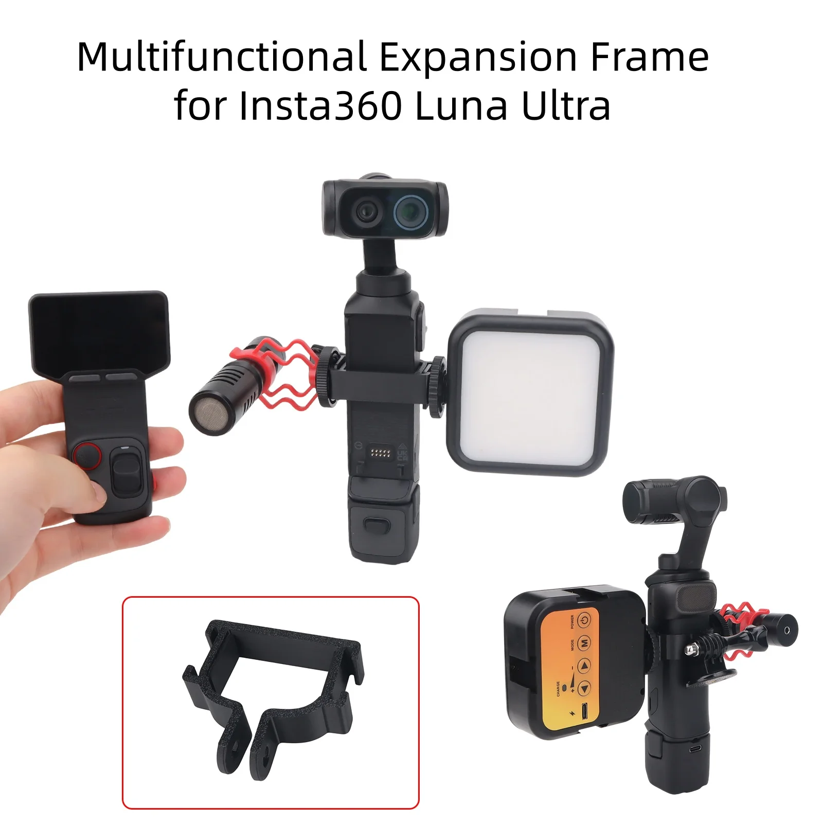 Insta360 Luna Ultra용 ? 다기능 확장 프레임, 미끄럼 방지 그립, 퀵 릴리스, 경량, 내구성, 정밀 컷아웃