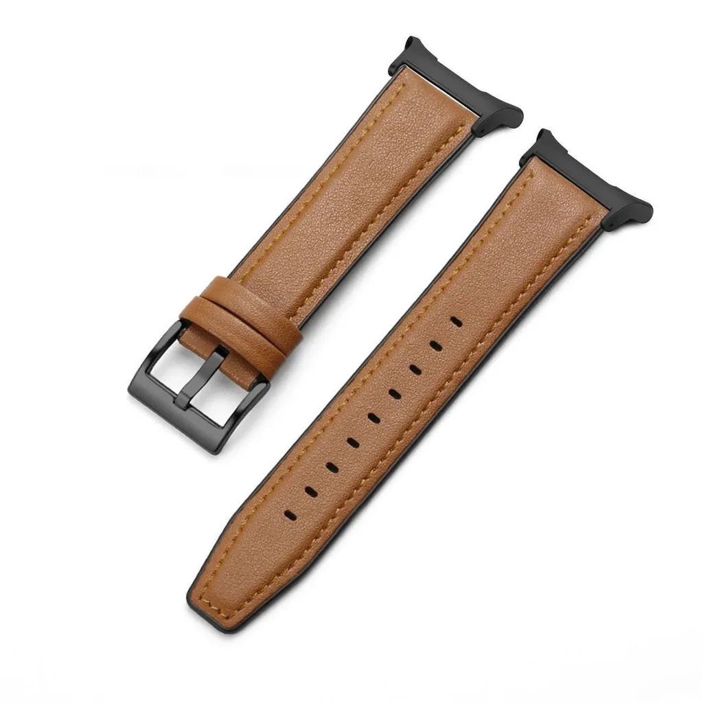 Premium Leather Silicone Hybrid Smartwatch Strap