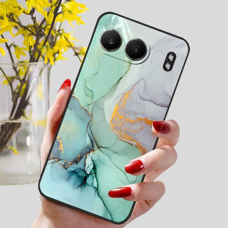 Elegant Black Marble TPU Soft Phone Cover - Fashionable Silicon Back Protector